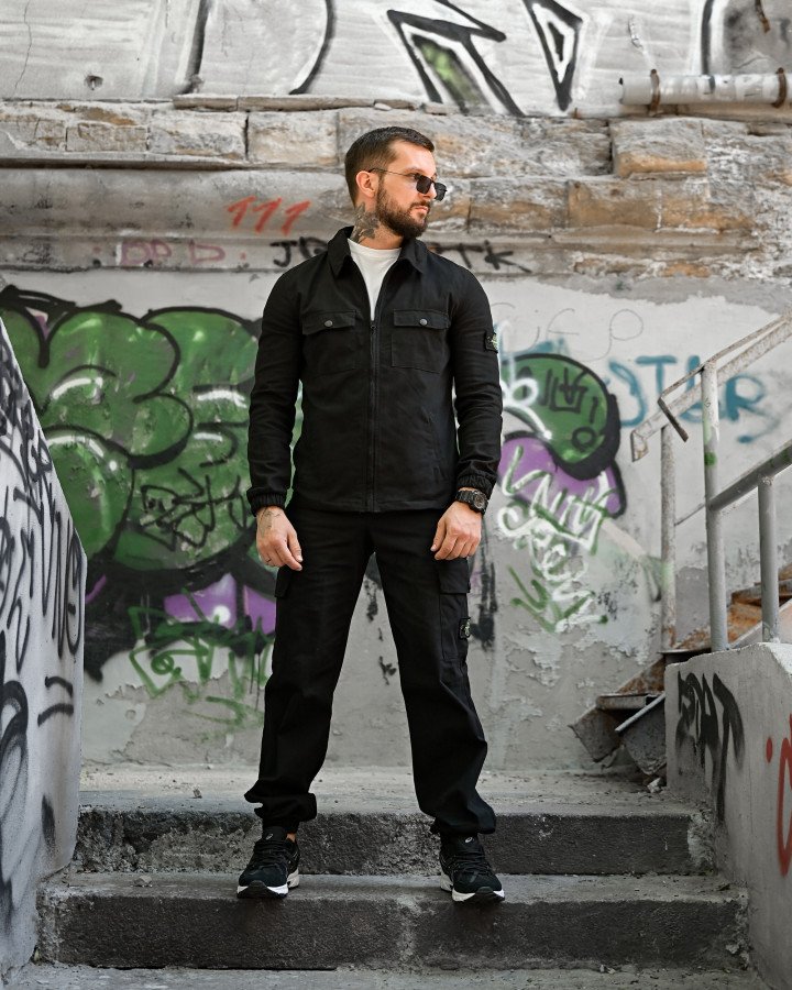 Костюм Stone island black РА5072 - фото 4