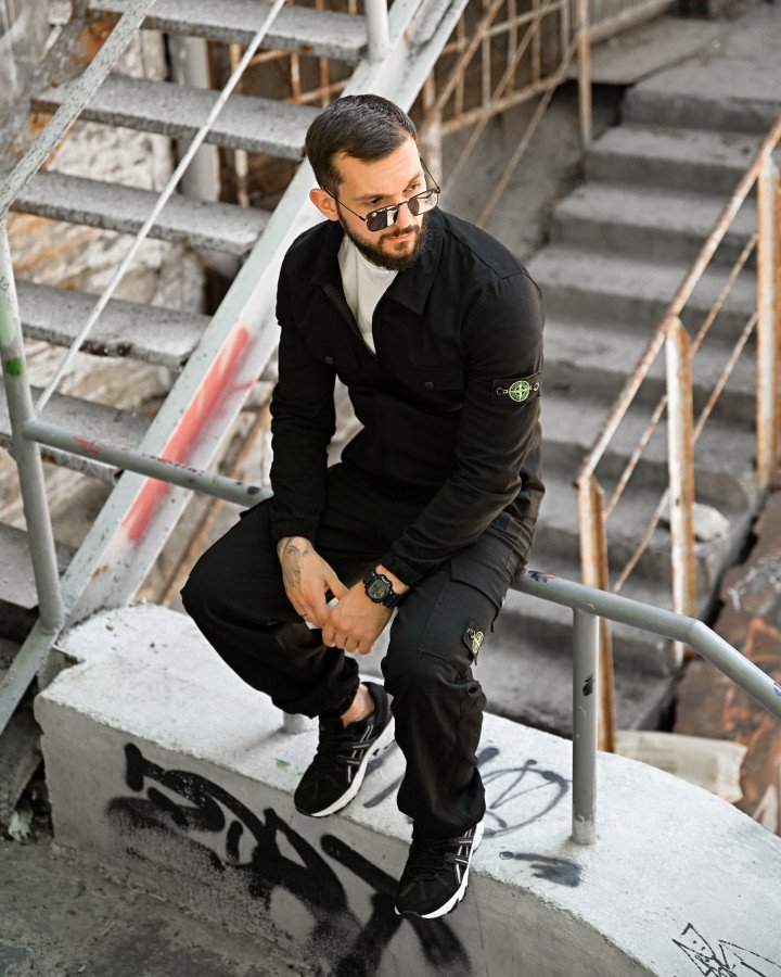 Костюм Stone island black РА5072 - фото 6