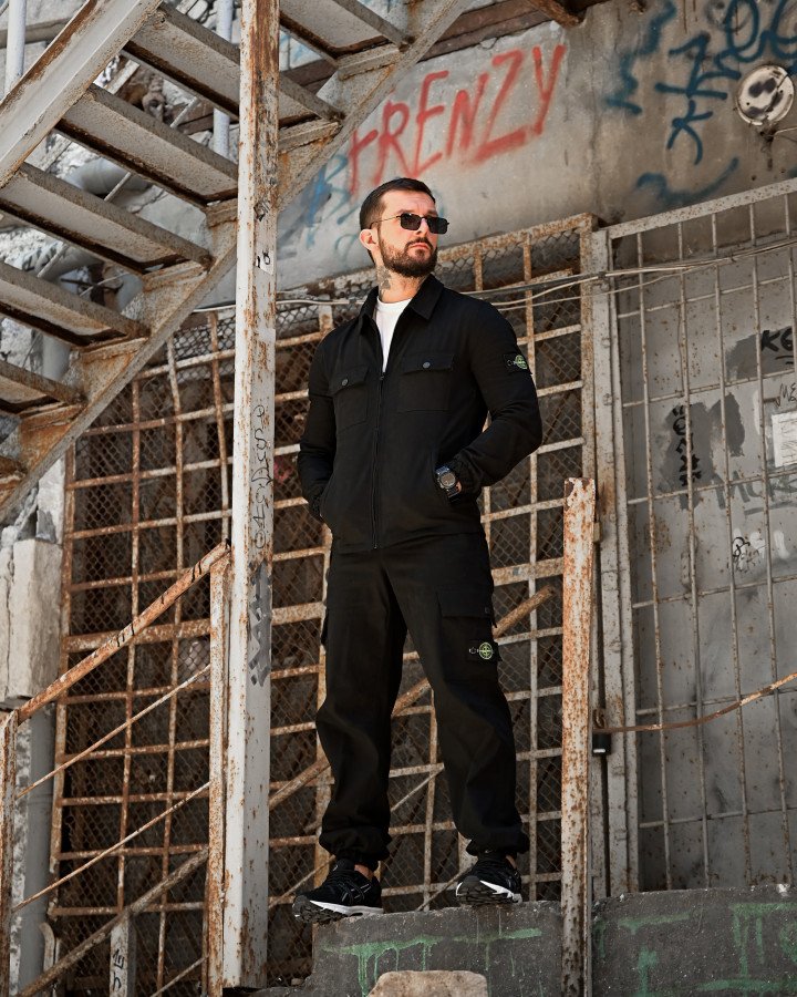 Костюм Stone island black РА5072 - фото 8