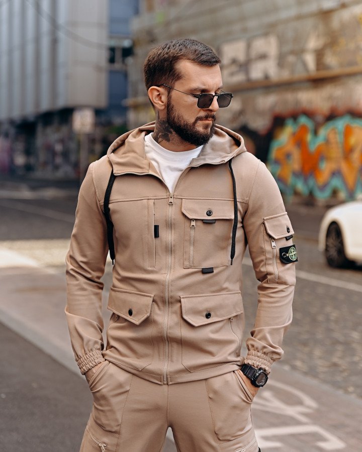 Спортивний Костюм Stone Island беж 4 ДЛ6301 - фото 7