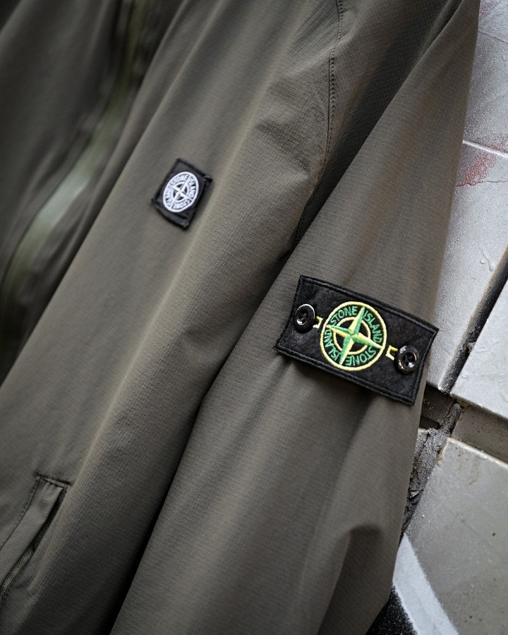Міська вітровка Stone Island карман оліва 4 люкс ДЛ7037 - фото 10