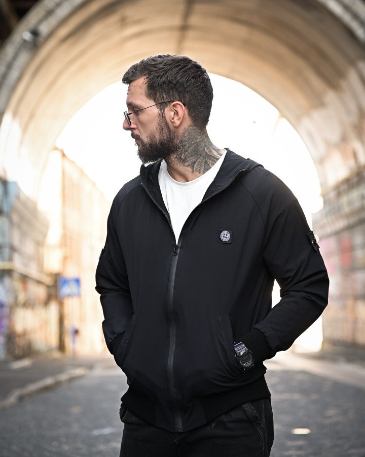 Міська Ветровка Stone island кишеня black 4 ДЛ7035 - фото 4