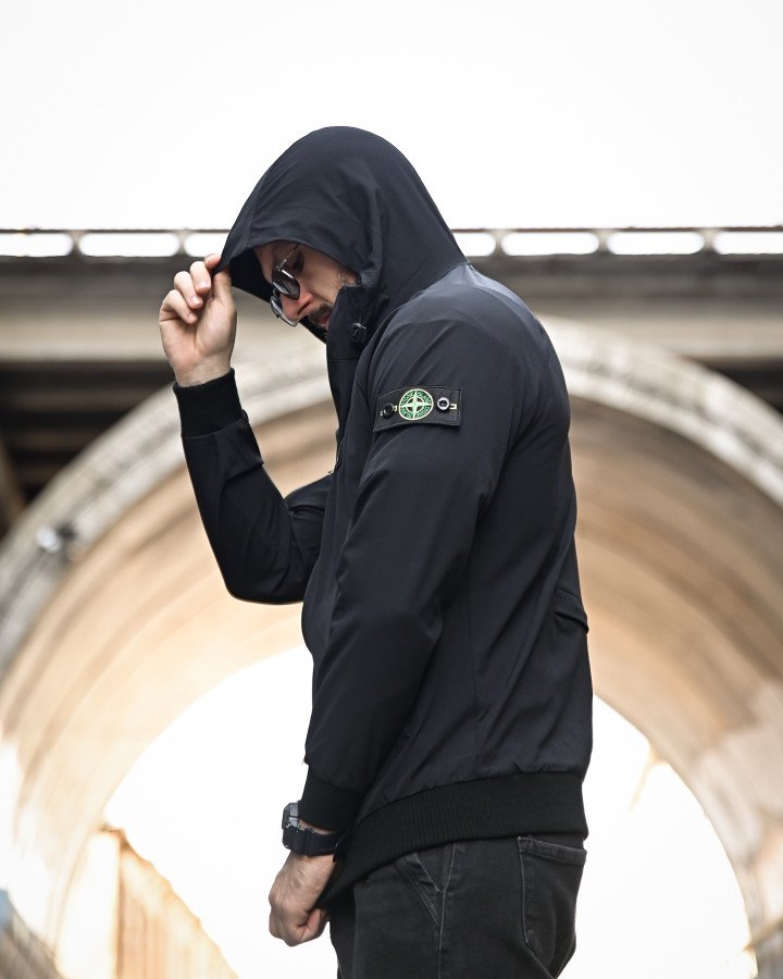 Міська Ветровка Stone island кишеня black 4 ДЛ7035 - фото 5