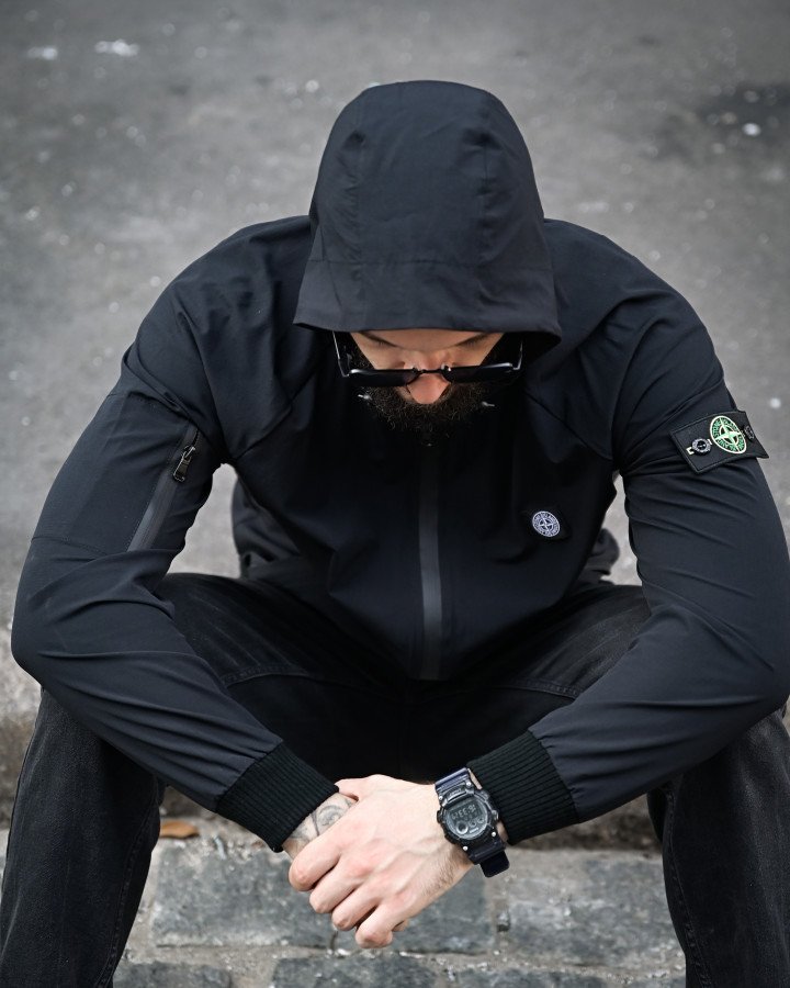 Міська Ветровка Stone island кишеня black 4 ДЛ7035 - фото 8