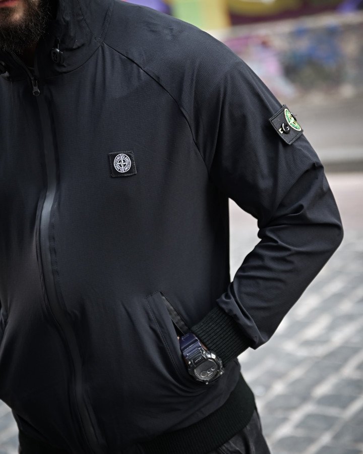 Міська Ветровка Stone island кишеня black 4 ДЛ7035 - фото 9