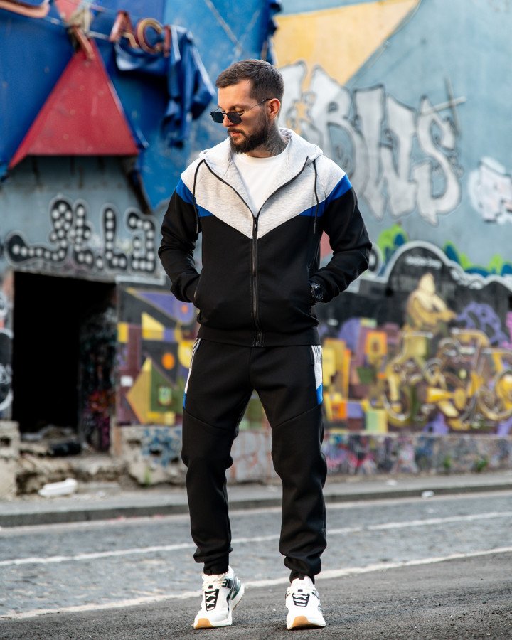 Чоловічий спортивний костюм FRUKT grey/black PP7926