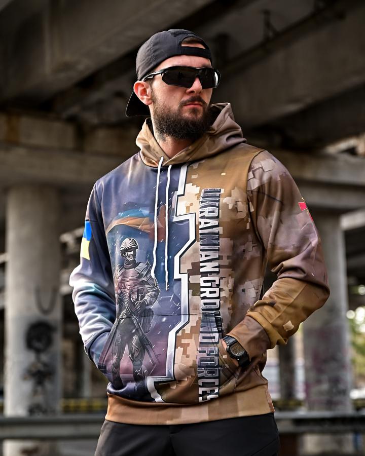 SAINT Ground force мультикам толстовка милитари на флисе кофта худи мужской тактический для туризма для города