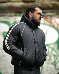 Чоловіча зимова куртка Line black ПП8095