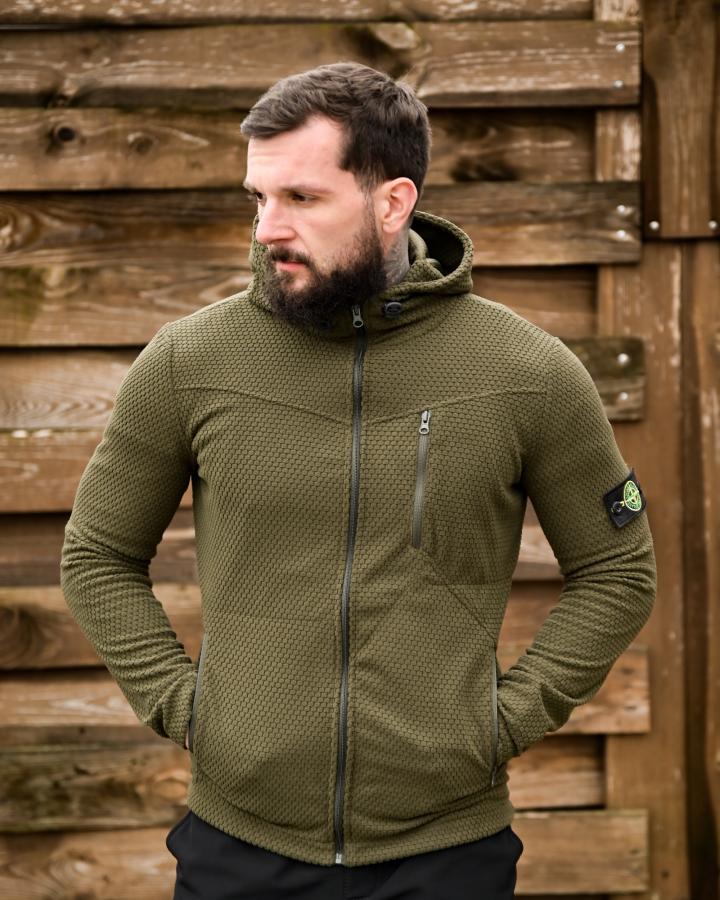 Флісова термокофта Stone Island олива ТР6515