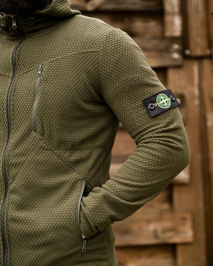 Флісова термокофта Stone Island олива ТР6515 - фото 2