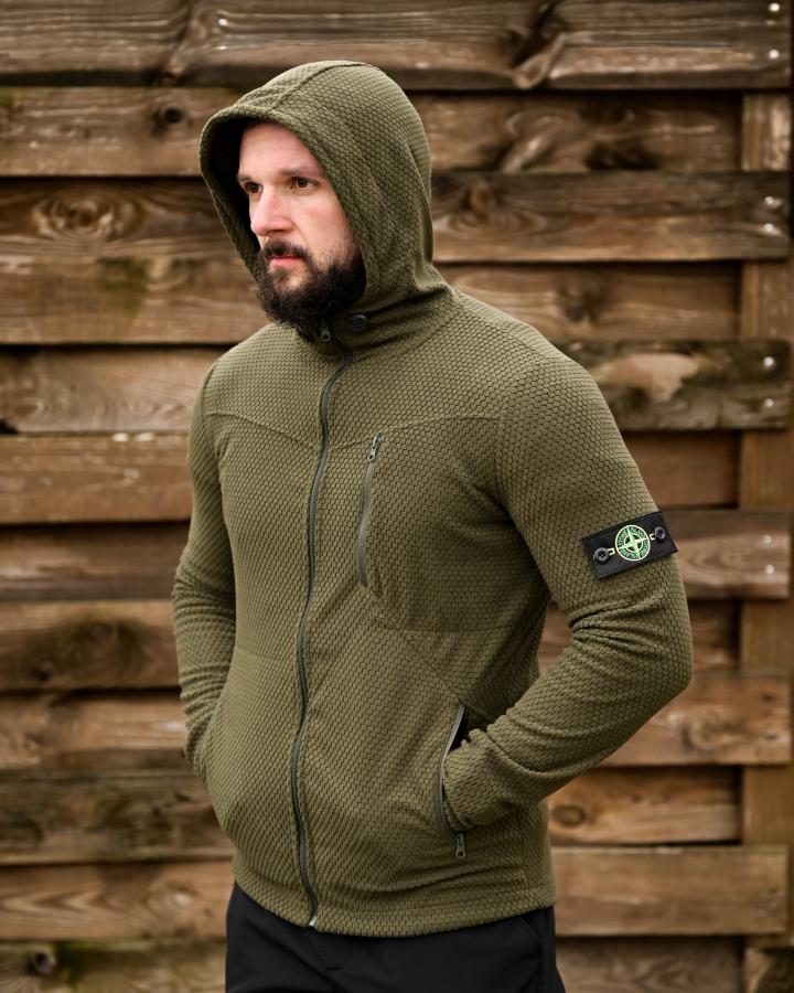 Флісова термокофта Stone Island олива ТР6515 - фото 3