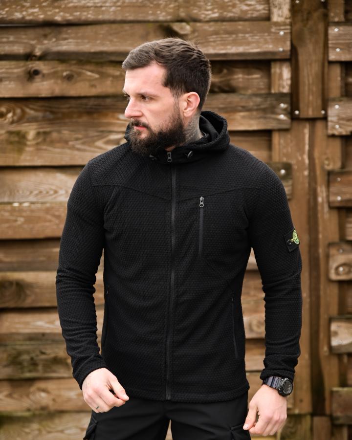 Флісова термокофта Stone Island black ТР6515 - фото 2