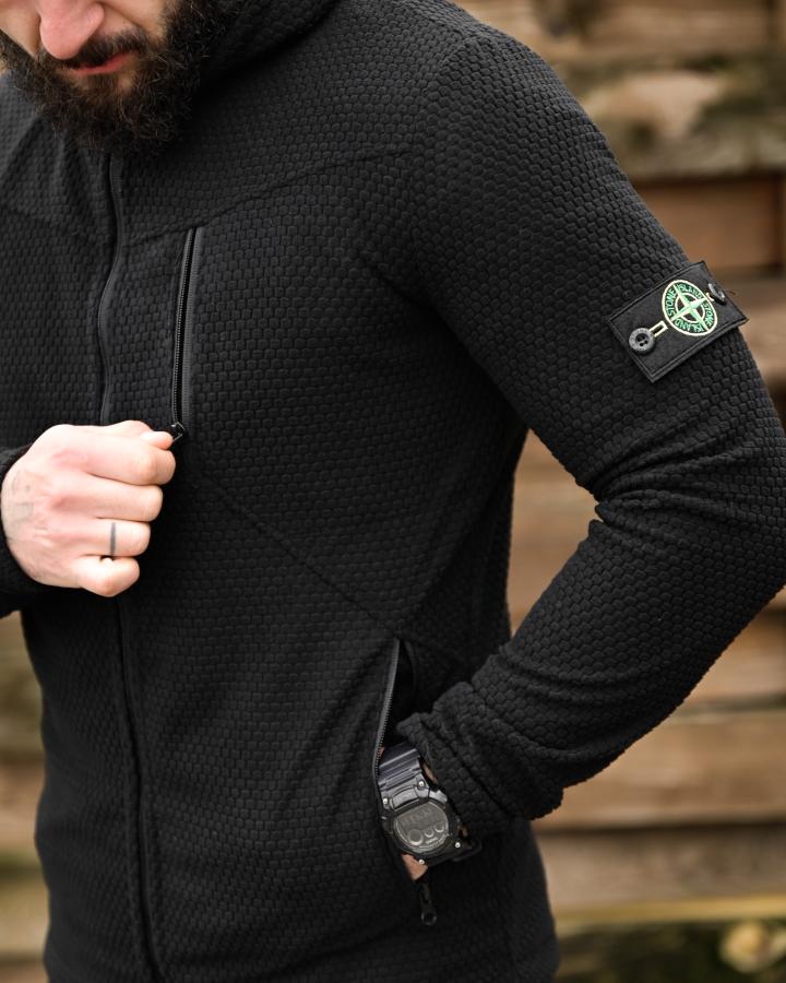 Флісова термокофта Stone Island black ТР6515 - фото 3