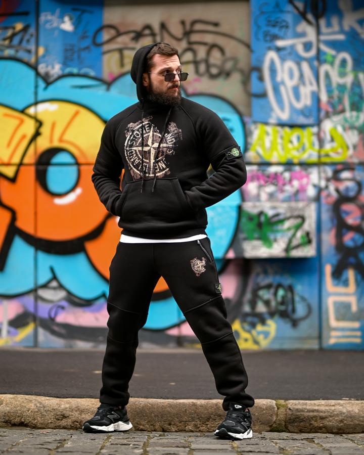 Зимовий спортивний костюм Stone Island gerona black ТР6537 - фото 2
