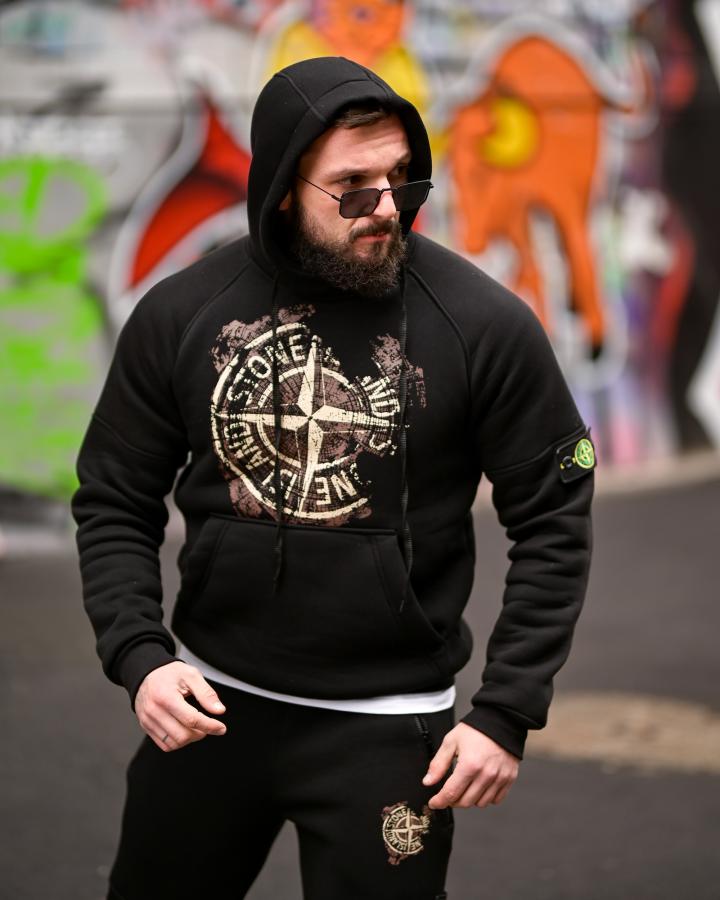 Зимовий спортивний костюм Stone Island gerona black ТР6537 - фото 5