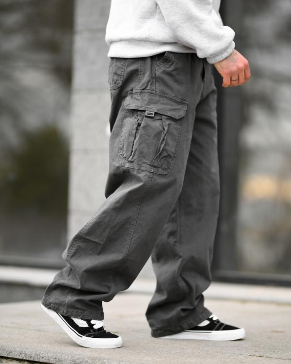 Карго штани Oversize сірі з поясом ВТ5295 - 4