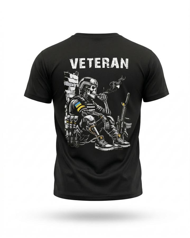 Тактична футболка SELION Veteran чорна ДЛ7221