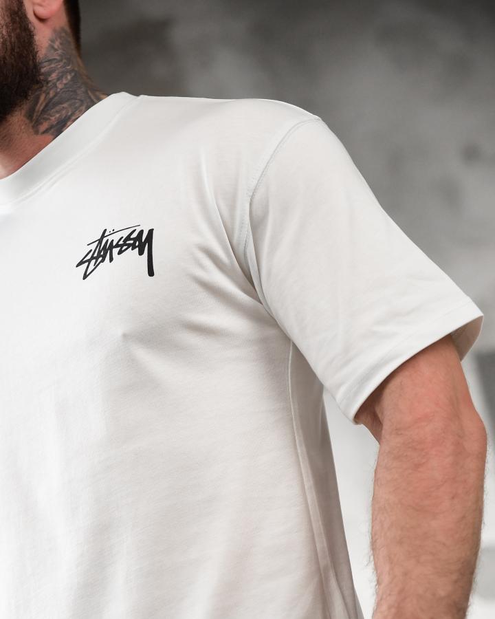 Футболка oversize stussy white ТР6881 - фото 3