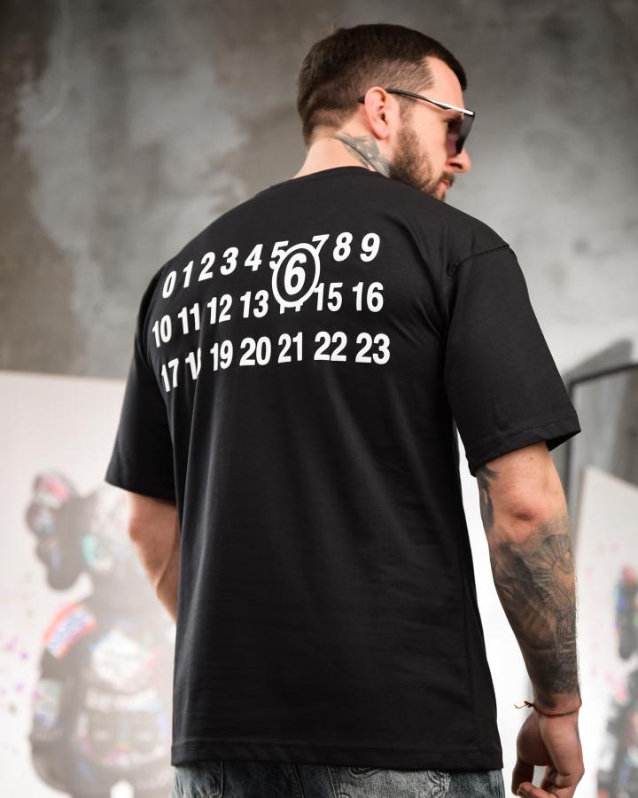 Футболка oversize maison margiela чорна ТР6884 - фото 9