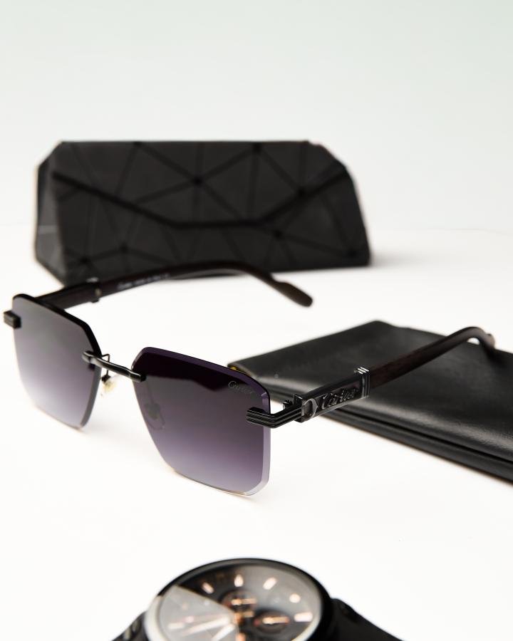Чоловічі Сонцезахисні окуляри Cartier black ТР6901 - фото 2