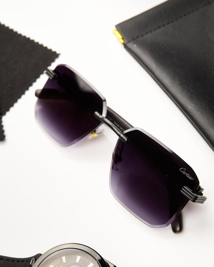 Чоловічі Сонцезахисні окуляри Cartier black ТР6901 - фото 3