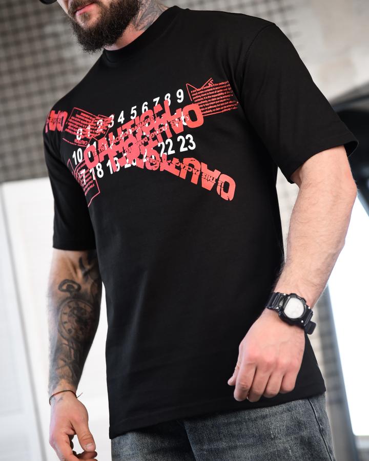 Футболка oversize maison margiela N.6 black ТР6883 - фото 2