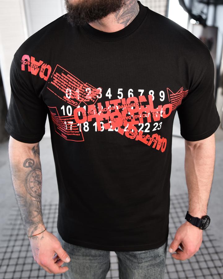 Футболка oversize maison margiela N.6 black ТР6883 - фото 4