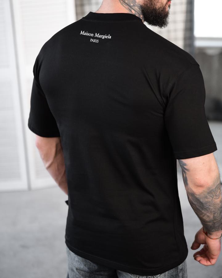 Футболка oversize maison margiela N.6 black ТР6883 - фото 6