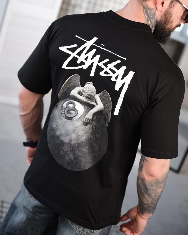 Футболка oversize stussy N.8 black ТР6878