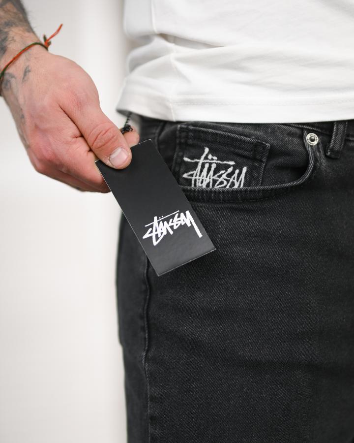 Джинси stussy ballon потертий чорний ТР6861 - фото 7