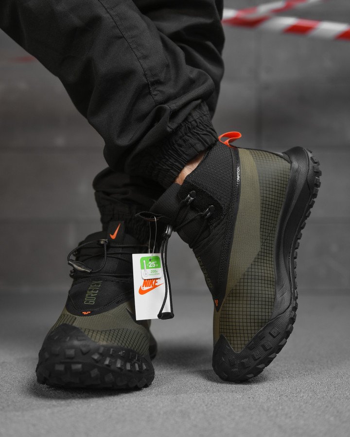 Зимові чоловічі термо кросівки Goretex хакі ВТ4754 - фото 7