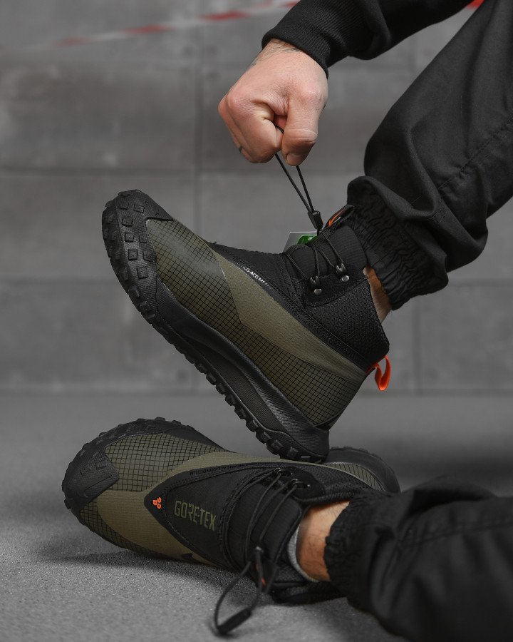 Зимові чоловічі термо кросівки Goretex хакі ВТ4754 - фото 8