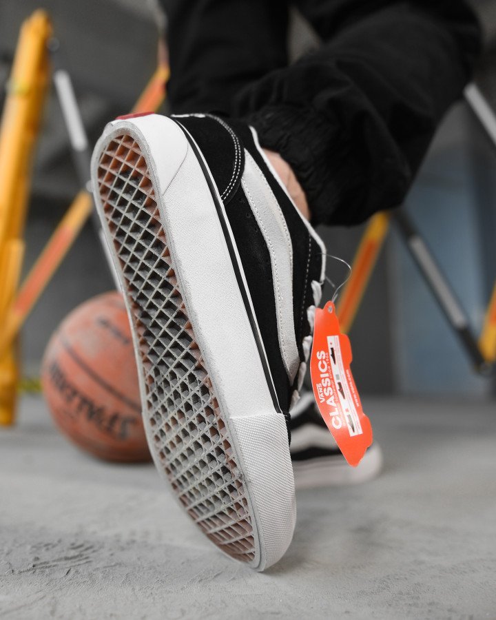 Чоловічі кросівки vans black /white НП5023 - фото 5