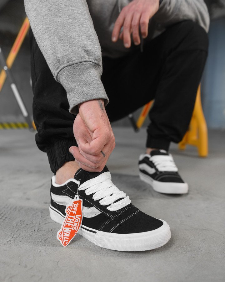 Чоловічі кросівки vans black /white НП5023 - фото 7