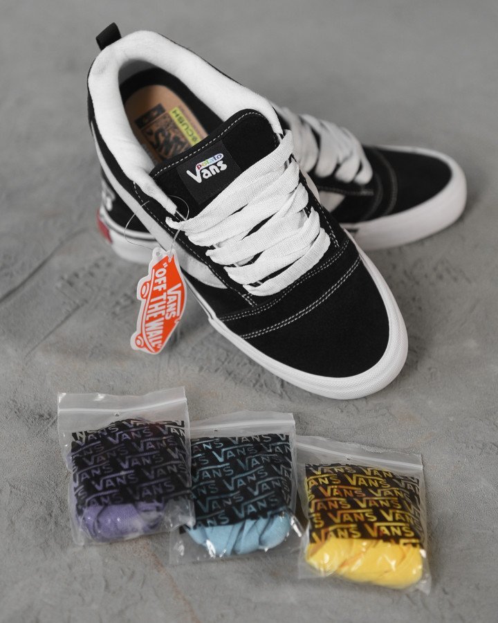Чоловічі кросівки vans black /white НП5023 - фото 8