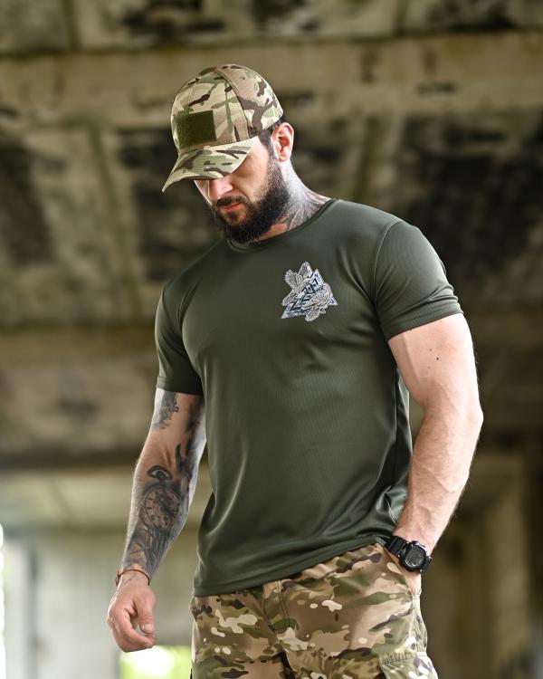 Tactical t-shirt SELION runes oliva TR6948 - 4