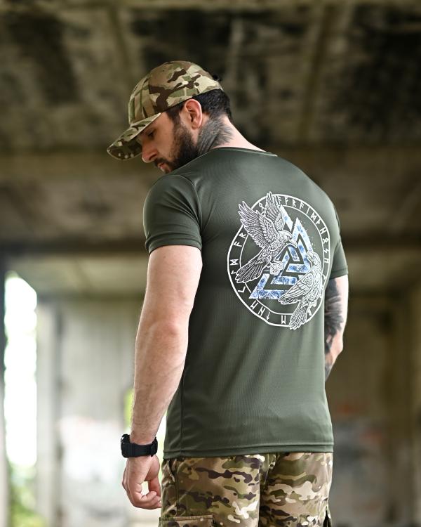 Tactical t-shirt SELION runes oliva TR6948 - 5