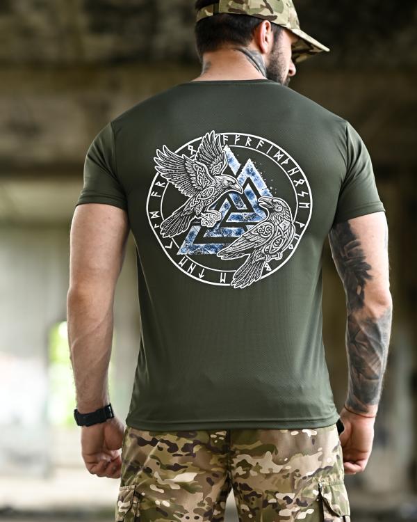 Tactical t-shirt SELION runes oliva TR6948 - 6