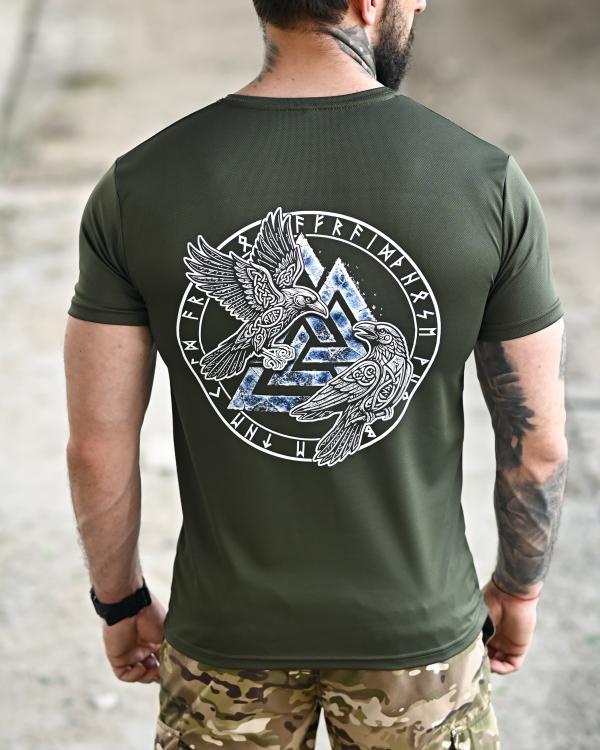 Tactical t-shirt SELION runes oliva TR6948 - 7