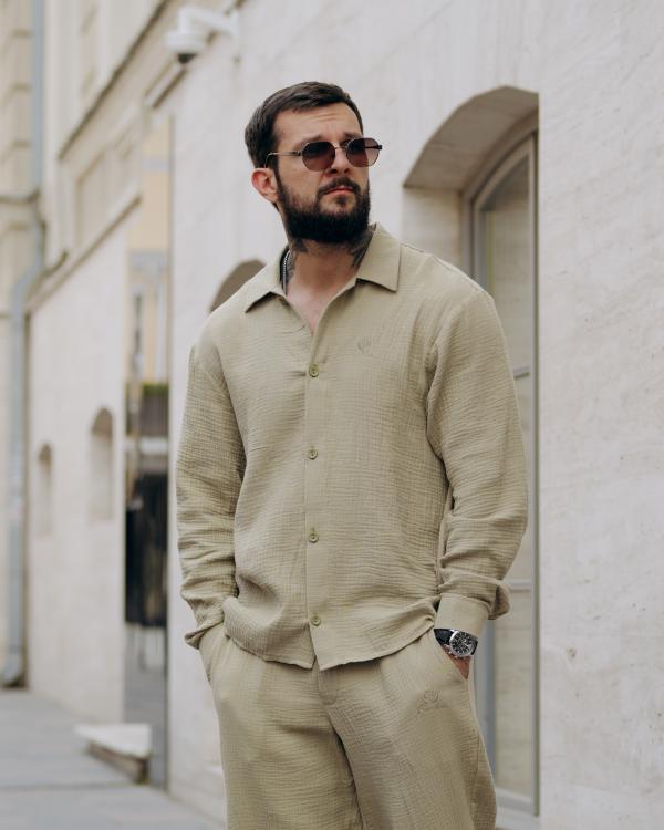 Літній костюм loro piana хаки ВТ5362 - 3