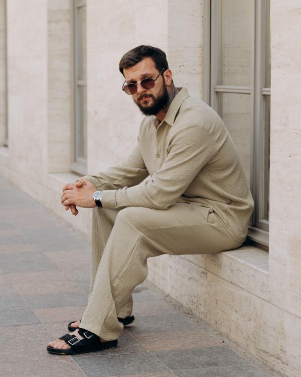 Літній костюм loro piana хаки ВТ5362 - 8