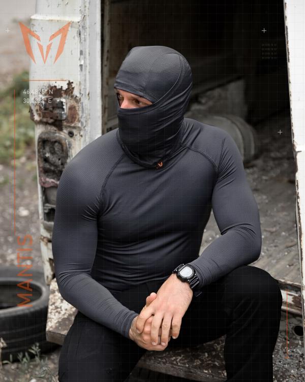 Тактичний лонгслів з балаклавою MANTIS® Phantom LS Combat Shirt - Wolf Grey - 7