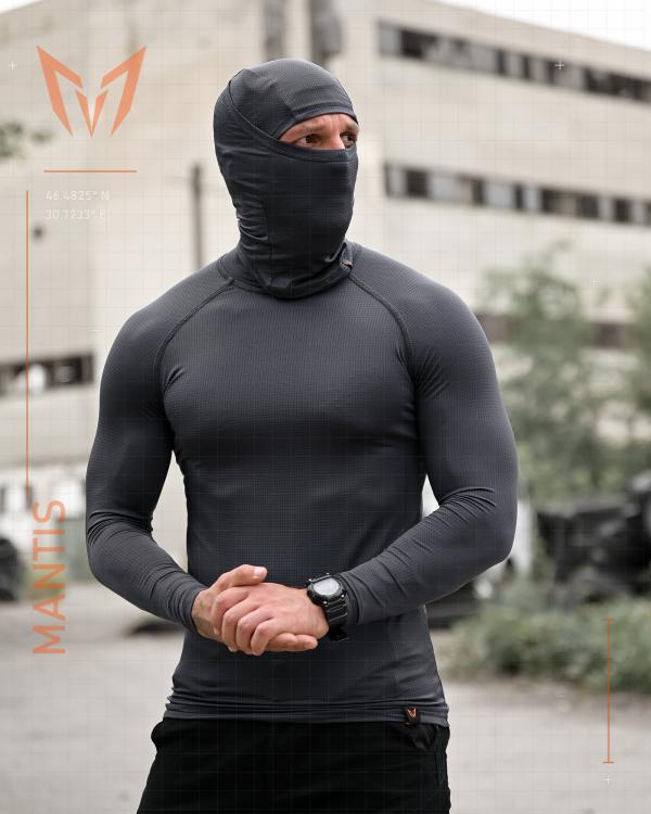 Тактичний лонгслів з балаклавою MANTIS® Phantom LS Combat Shirt - Wolf Grey - 9