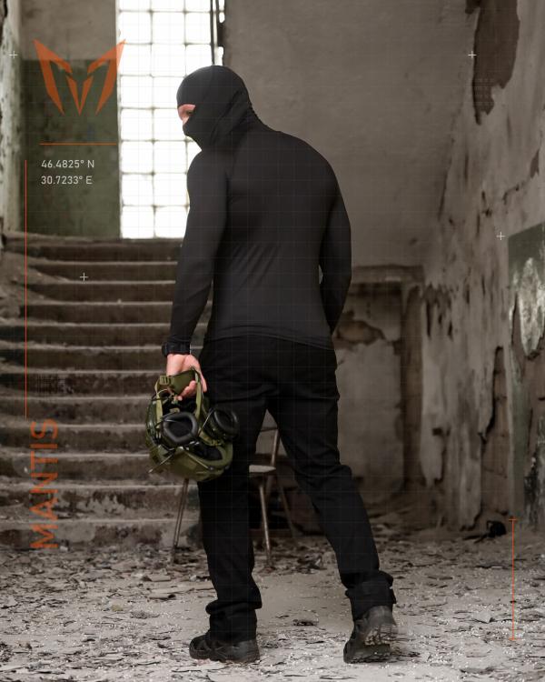 Тактичний лонгслів з балаклавою MANTIS® Phantom LS Combat Shirt - Black - 3
