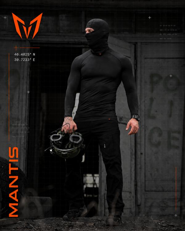 Тактичний лонгслів з балаклавою MANTIS® Phantom LS Combat Shirt - Black - 9