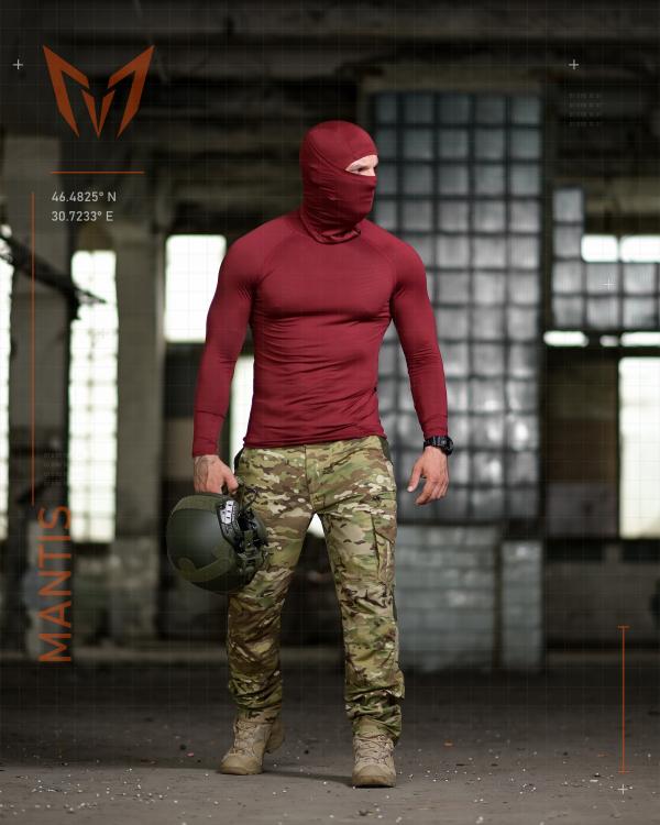 Тактичний лонгслів з балаклавою MANTIS® Phantom LS Combat Shirt - Maroon - 4