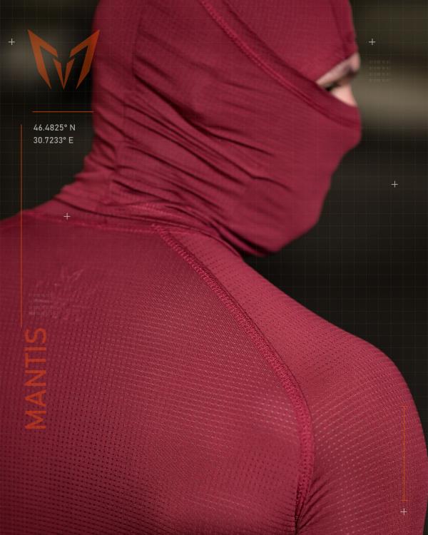 Тактичний лонгслів з балаклавою MANTIS® Phantom LS Combat Shirt - Maroon - 5