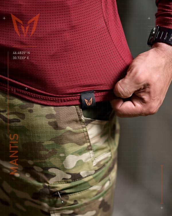 Тактичний лонгслів з балаклавою MANTIS® Phantom LS Combat Shirt - Maroon - 7