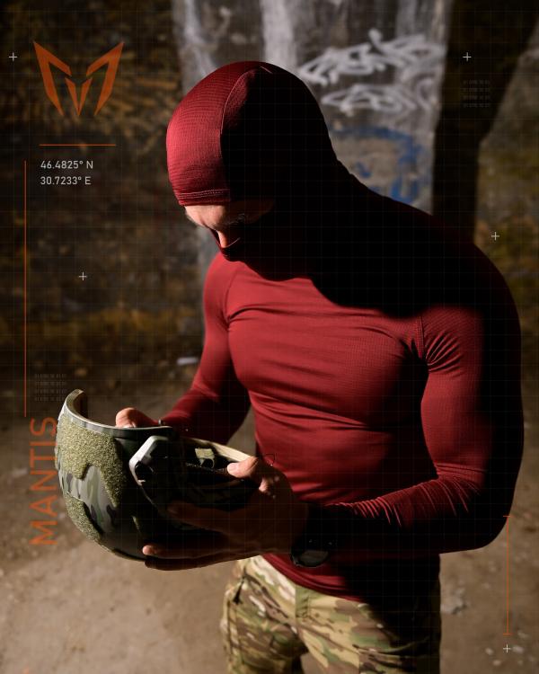 Тактичний лонгслів з балаклавою MANTIS® Phantom LS Combat Shirt - Maroon - 9