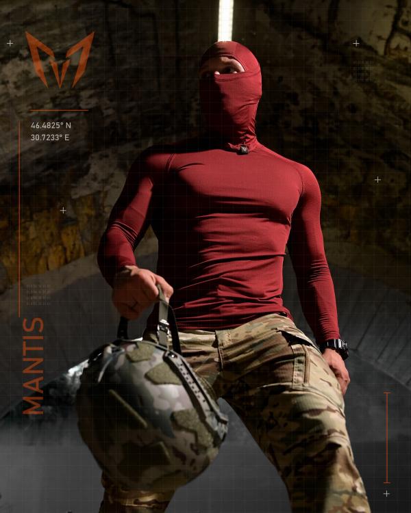 Тактичний лонгслів з балаклавою MANTIS® Phantom LS Combat Shirt - Maroon - 10